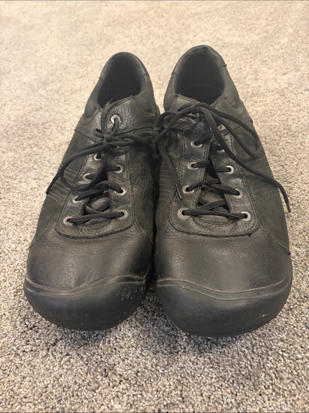 Keen Men's Black Leather Lace-Up Sneakers